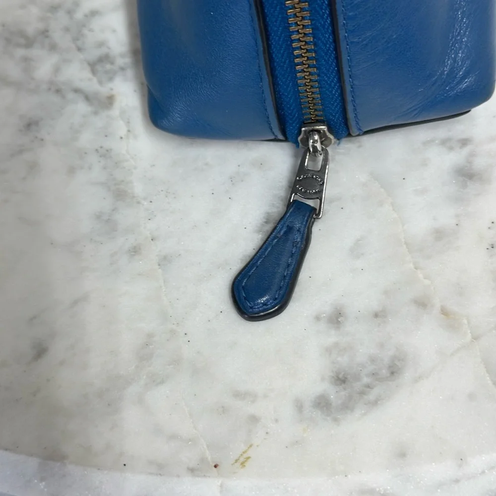 Coach Blue Leather Pouch with Ghost Detail - Picture 6 of 10